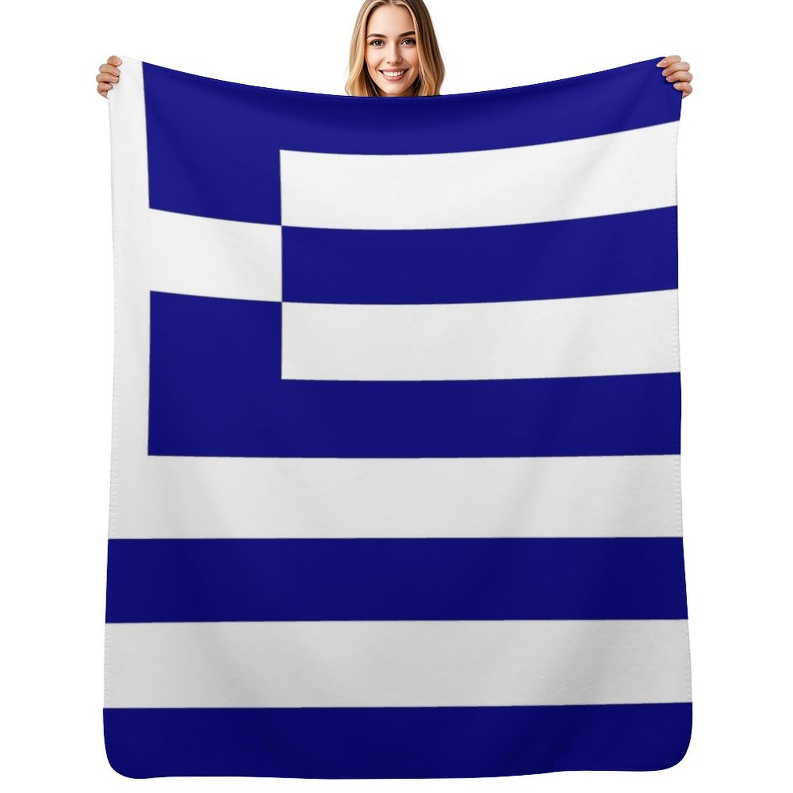 Luxury Bags Greece - Yunanistan bayrağı desenli battaniye, uyku tulumu,