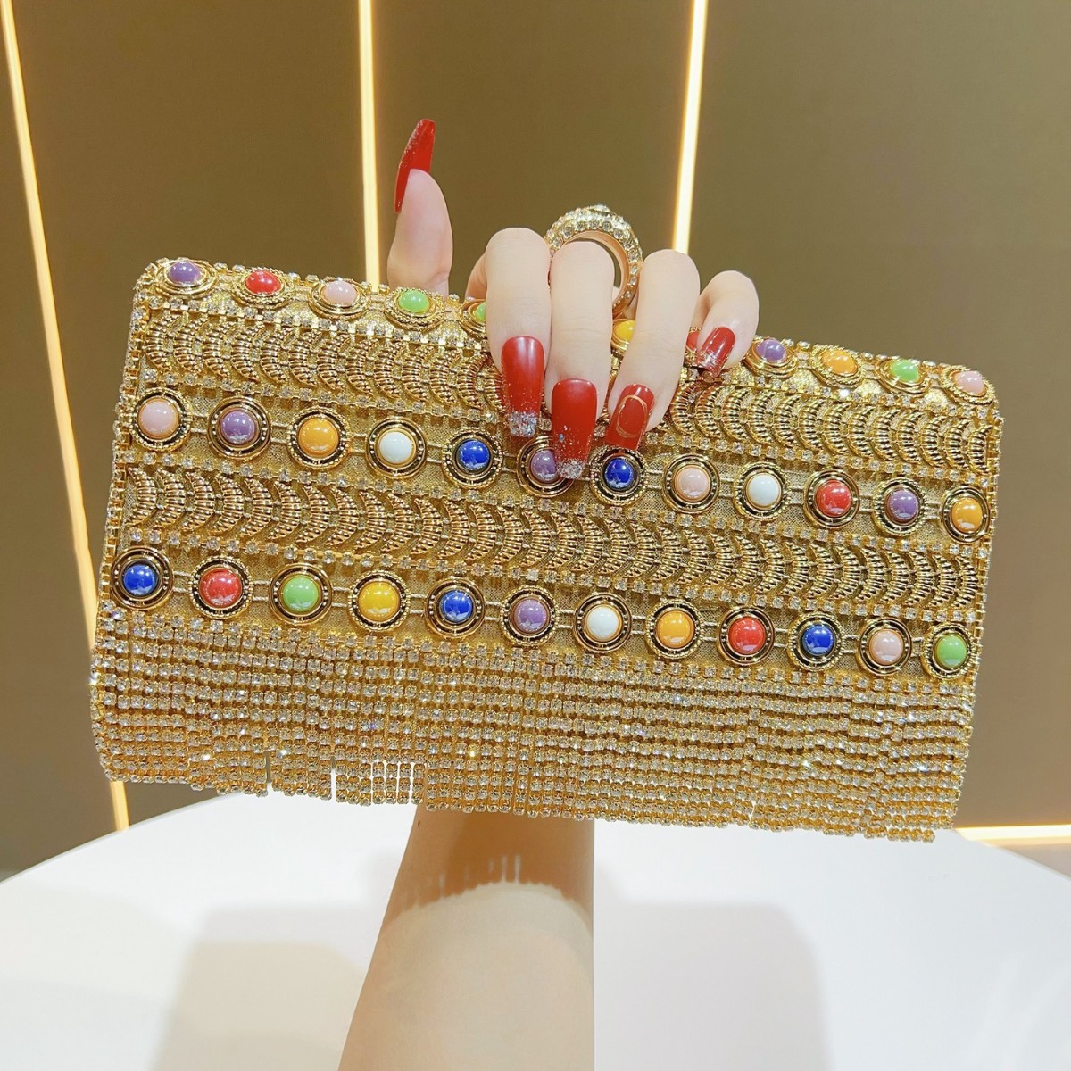 Lüks Rhinestone Püskül Altın G - Luxury Bags Europe incelemesi ve fiyatı